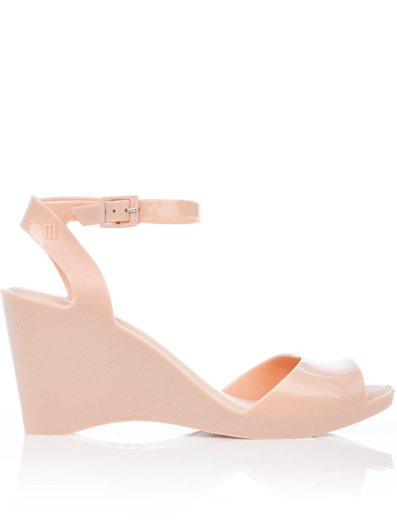 blush pink wedge sandals