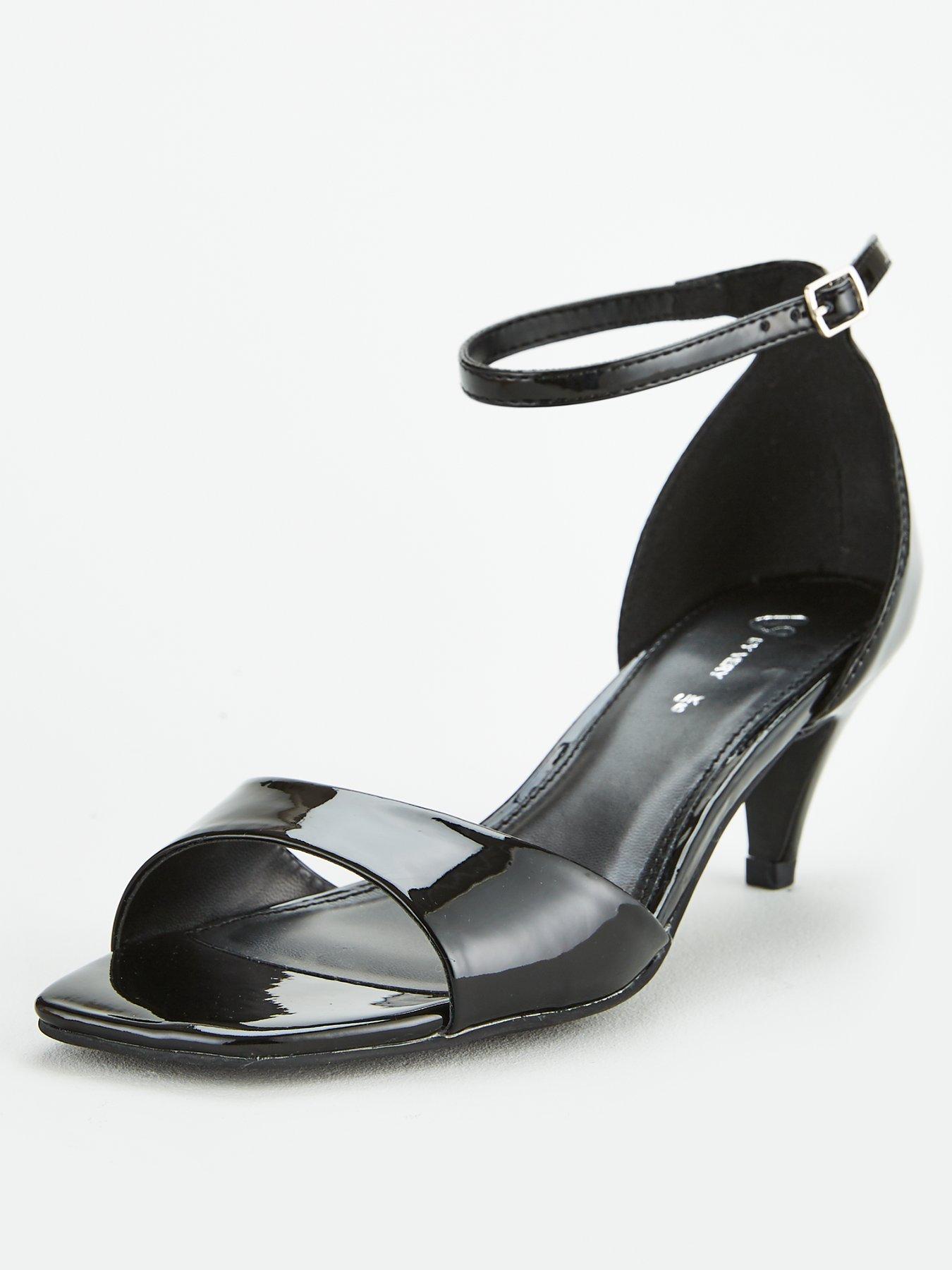 low heel black sandals uk