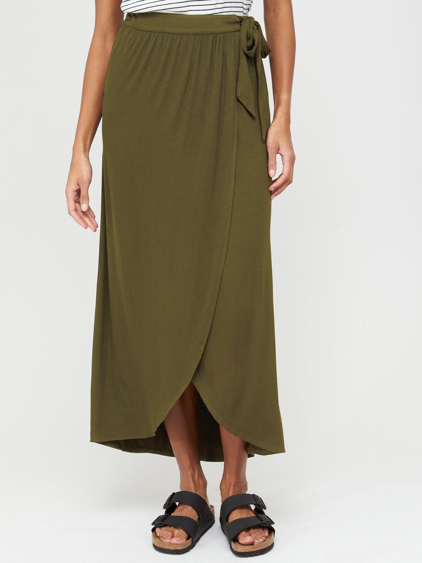 khaki maxi skirt uk