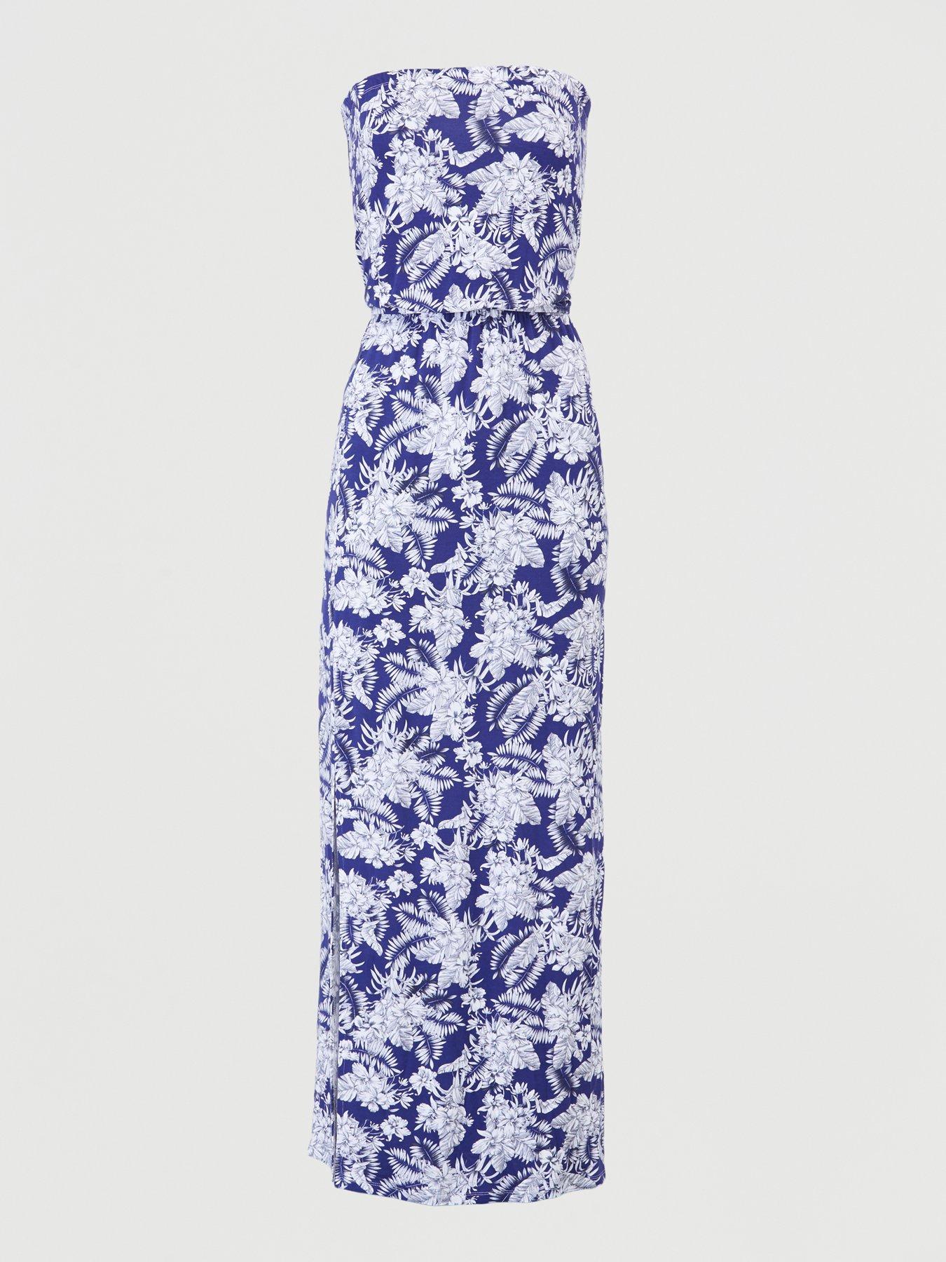 petite strapless maxi dress
