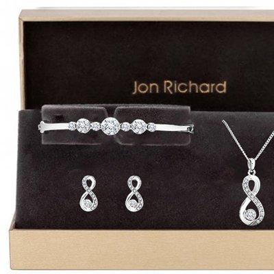 Jon Richard Silver Plated Crystal Infinity Jewellery Set