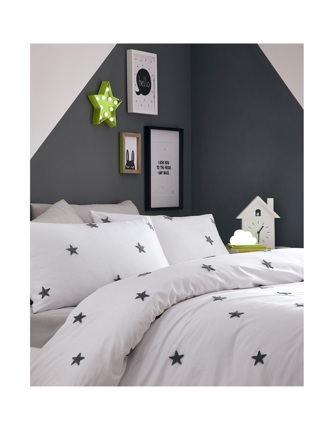 Appletree Tufted Star Duvet Cover Set Grey Very Co Uk