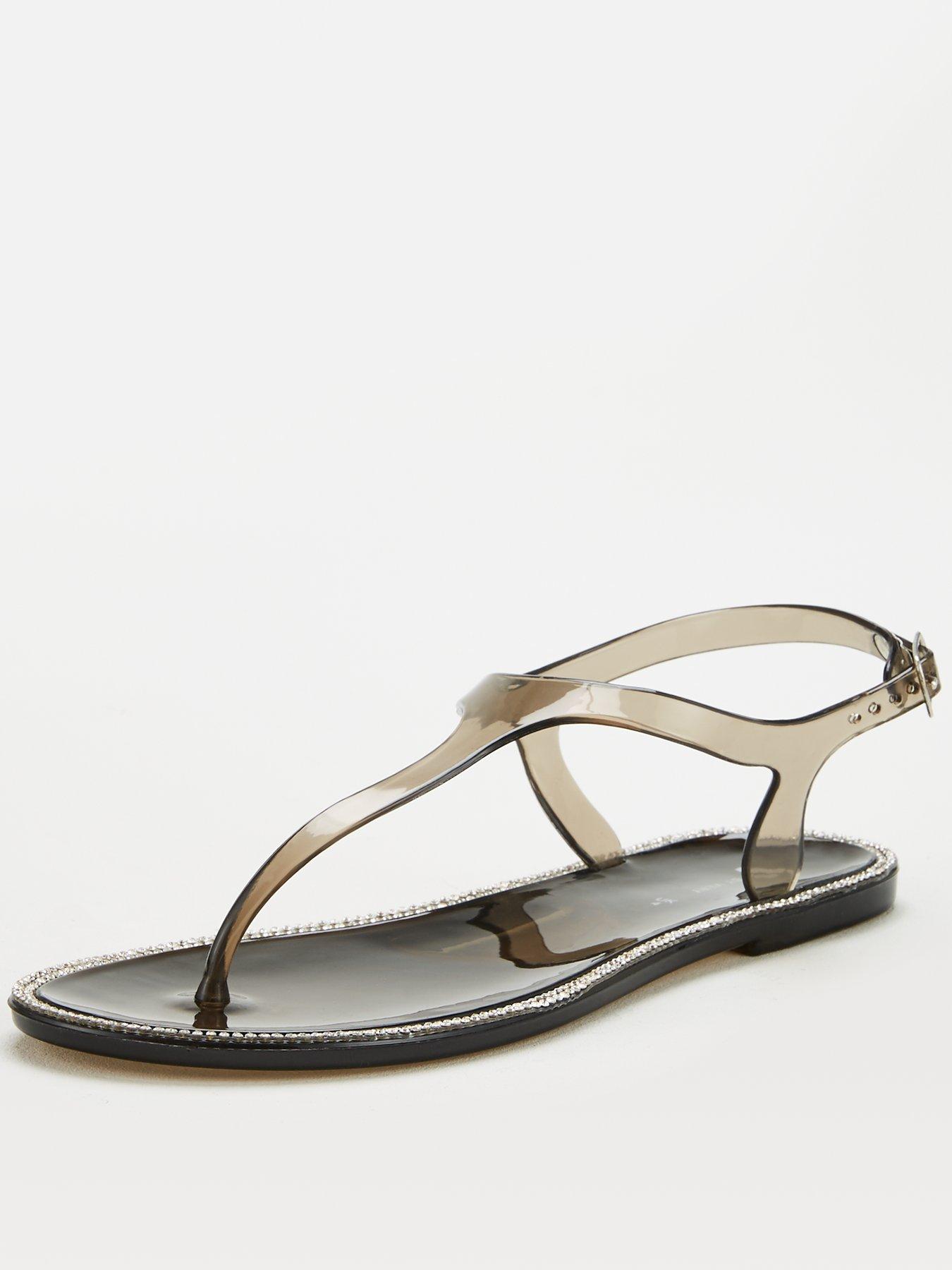 black diamante jelly sandals