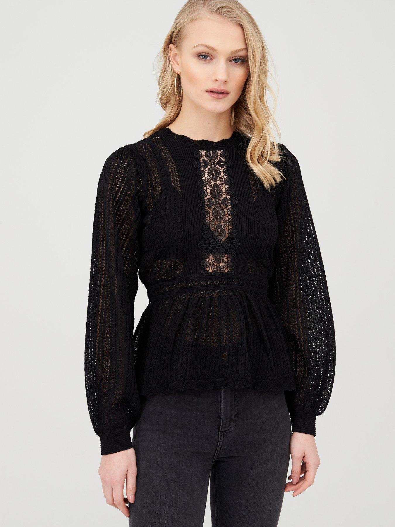 river island lace peplum top