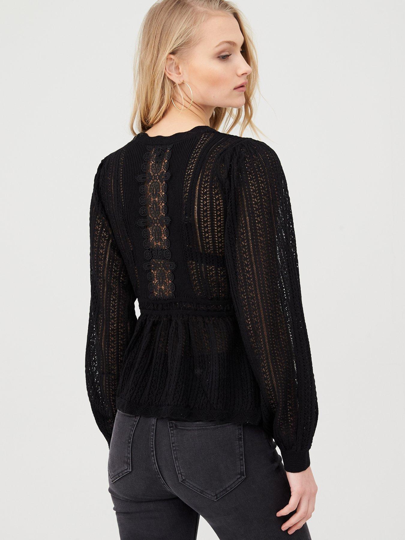 river island lace peplum top