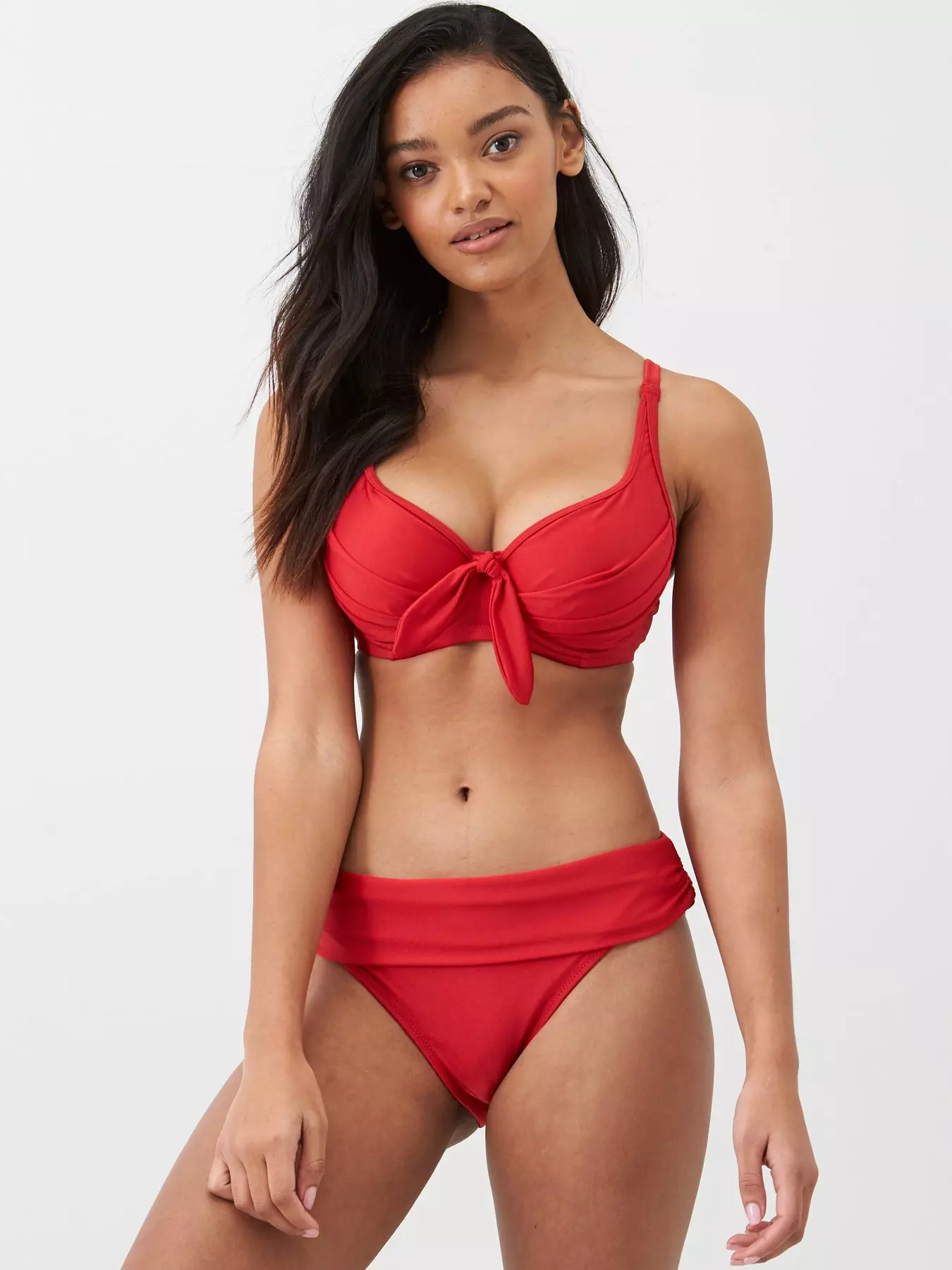 Pour Moi Horizon Super High Waisted Brief Swim Bottom in Red FINAL SALE  NORMALLY $49.99 NOW - Busted Bra Shop