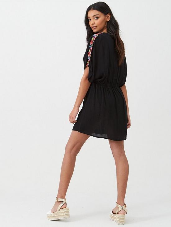 stillFront image of pour-moi-embroidered-crinkle-cover-up-black