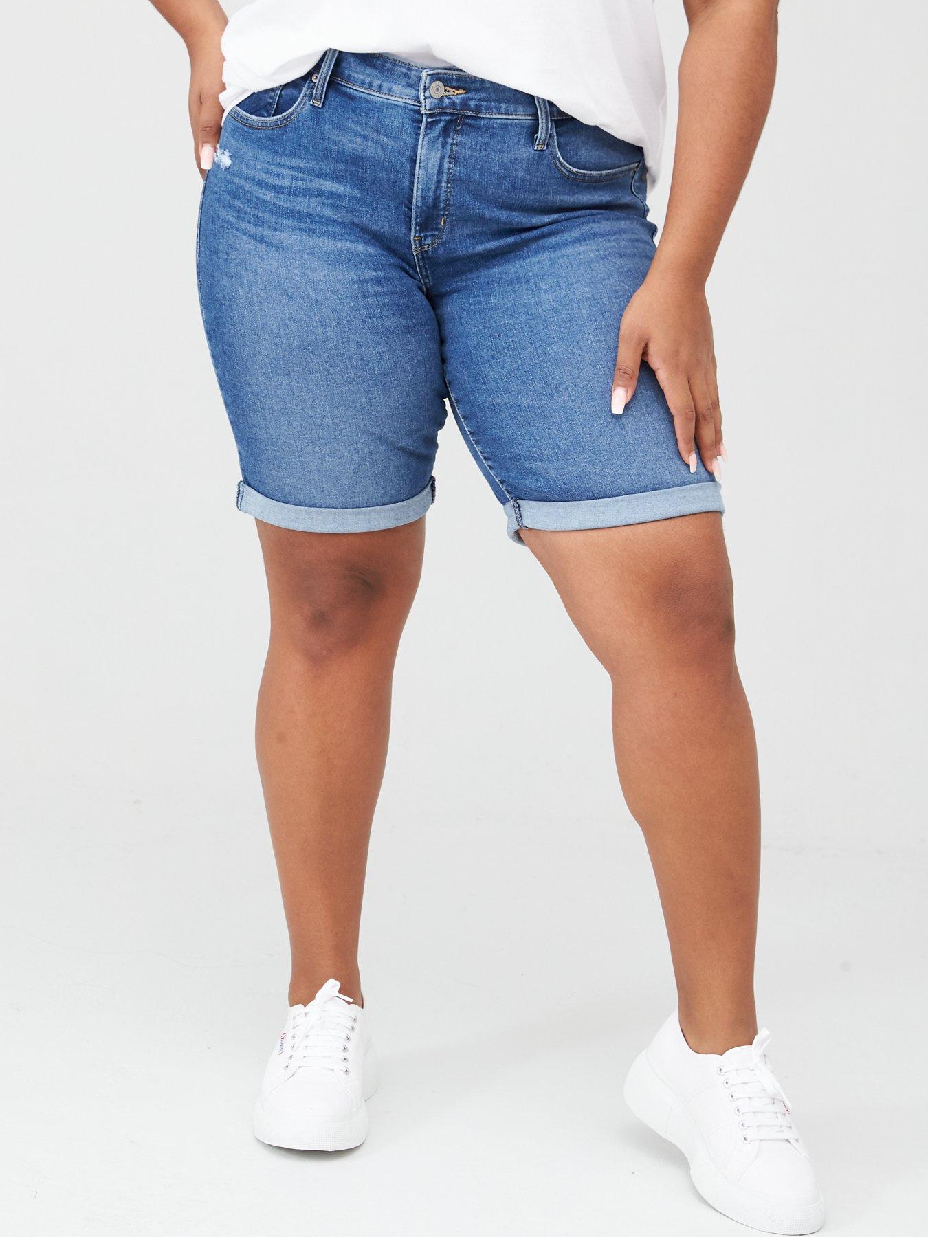 shaping denim shorts