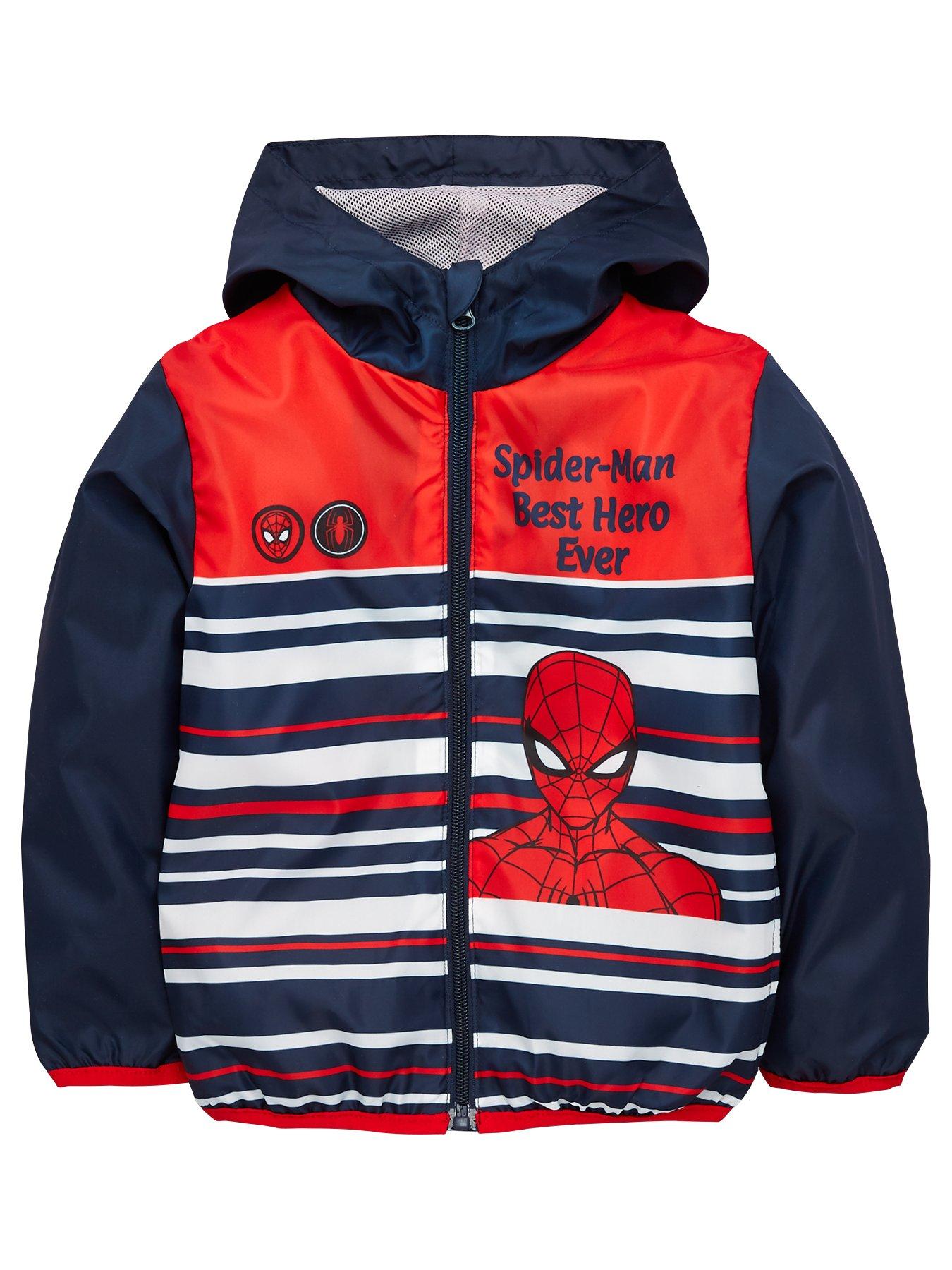 Spiderman Boys Coats Padded Jacket Hooded 