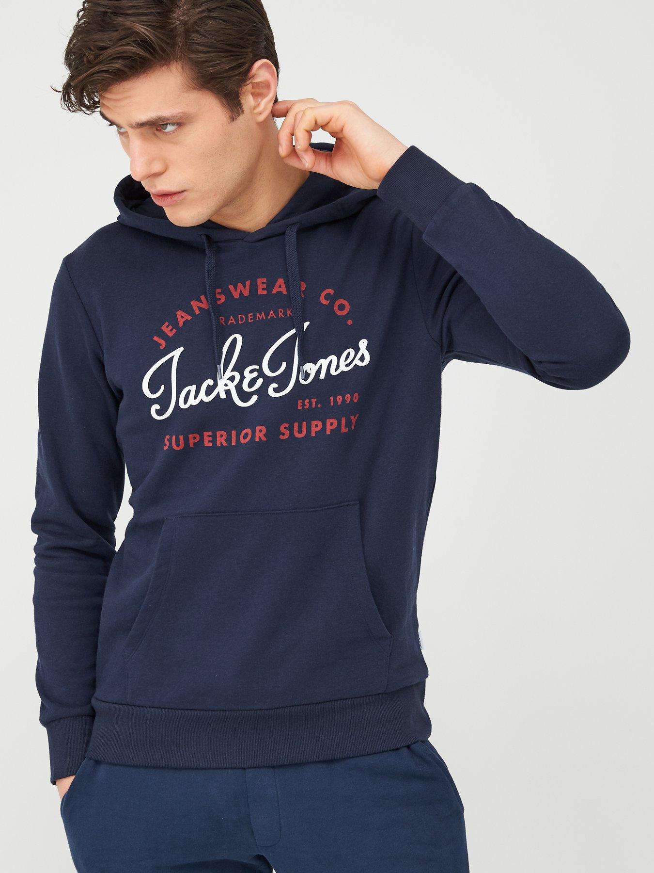 men letter print hooded sweatshirt