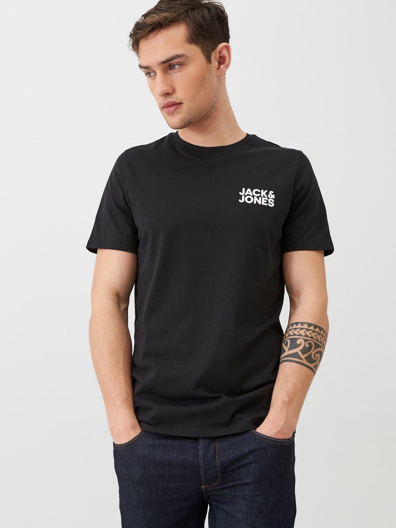 Jack and Jones RART 2 regular fit t shirt with chest logo in four colours 