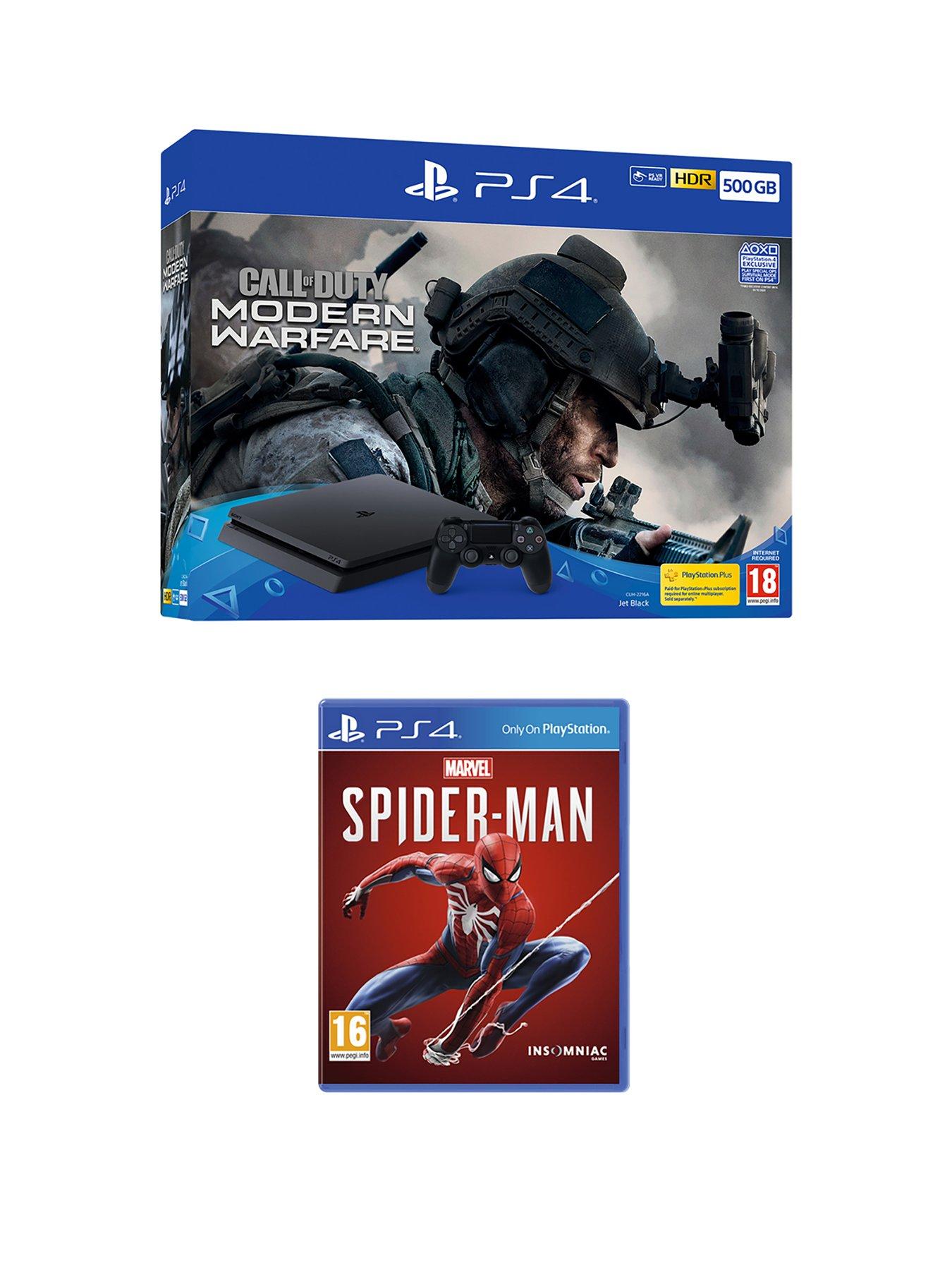 Playstation 4 Ps4 500gb Call Of Duty Modern Warfare Bundle And Marvel S Spider Man With Optional Extras Very Co Uk