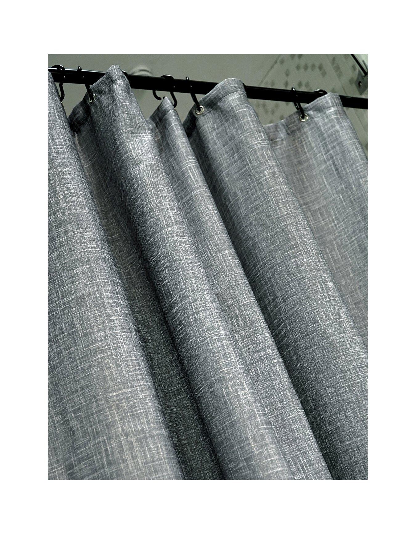 Aqualona Grey Slub Shower Curtain