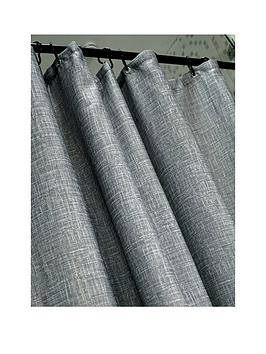 Product photograph of Aqualona Grey Slub Shower Curtain from very.co.uk
