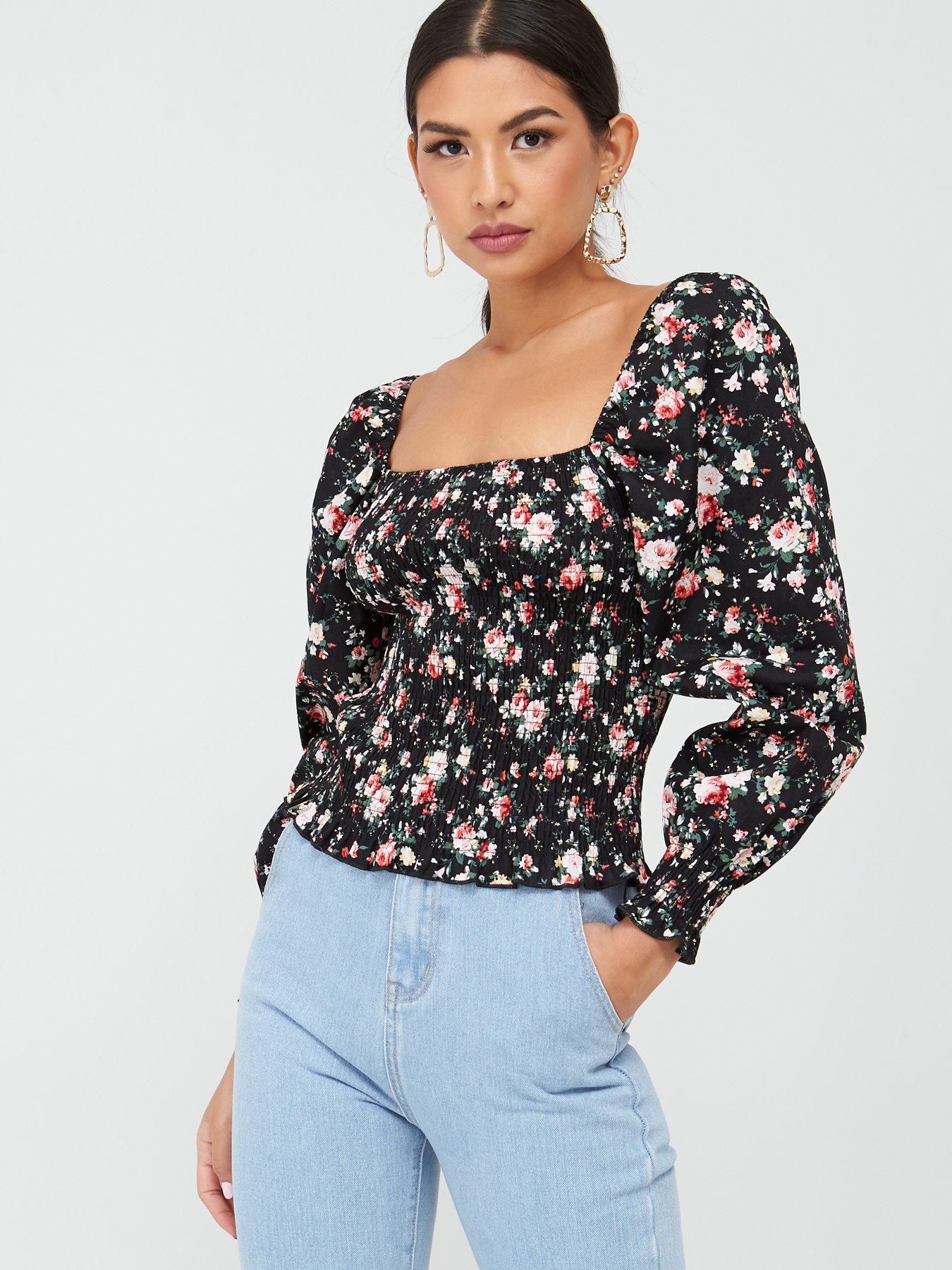 Missguided Missguided Shirred Body Puff Sleeve Milkmaid Top review