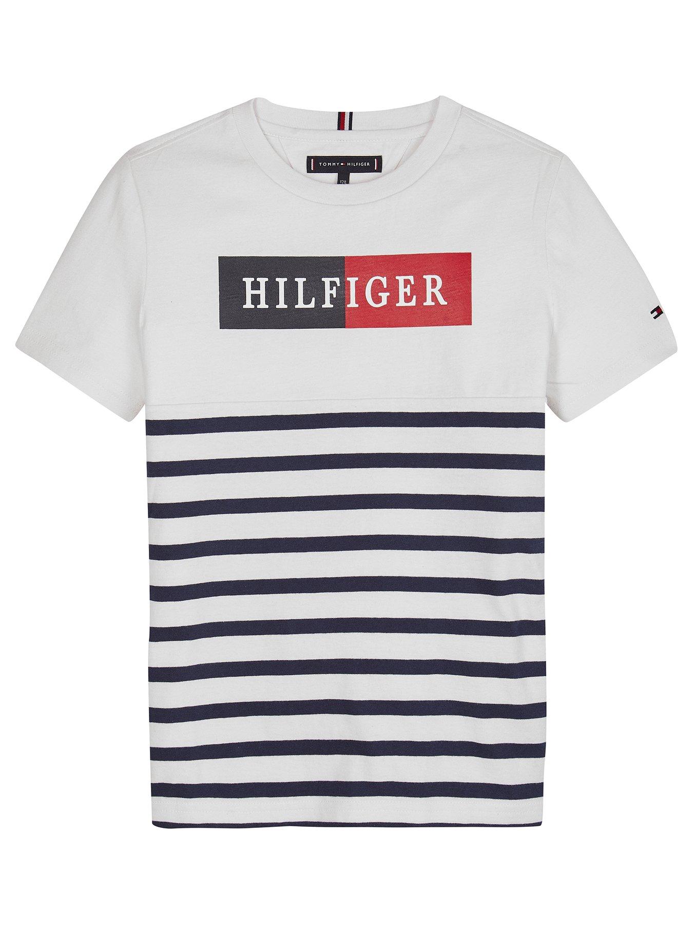 Tommy Hilfiger Boys Stripe Logo Short Sleeve T-Shirt review