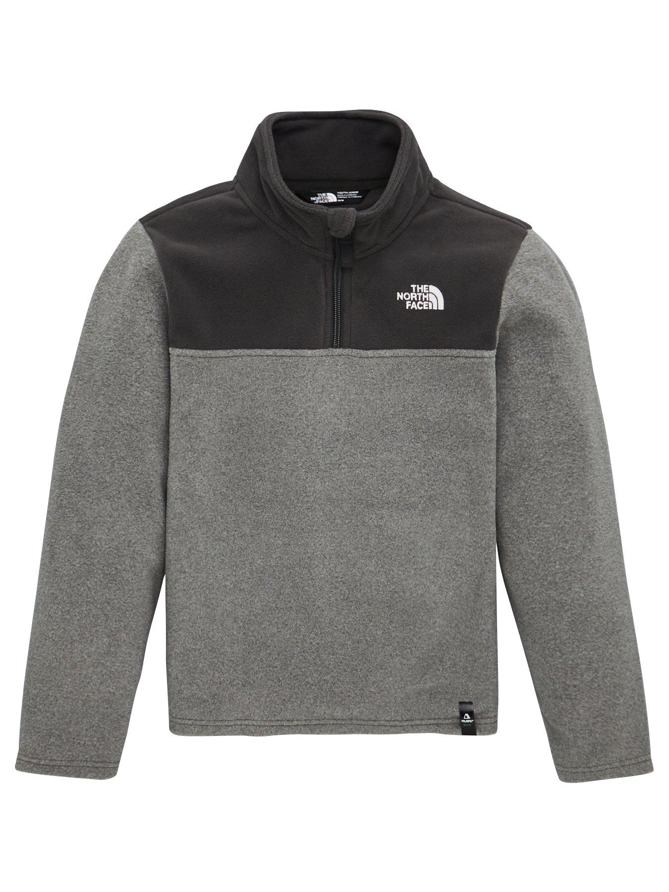 The North Face Glacier Blocked Kids' 1/4 Zip Micro Fleece | M | TNF Medium Grey Heather