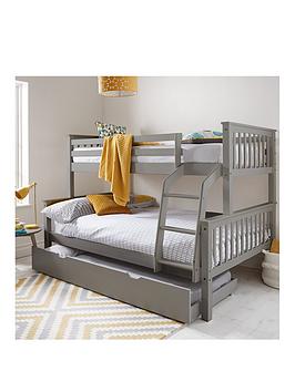 Product photograph of Very Home Novara Trio Bunk Bed Frame - Excludes Under Bed Drawer - Bed Frame Only from very.co.uk