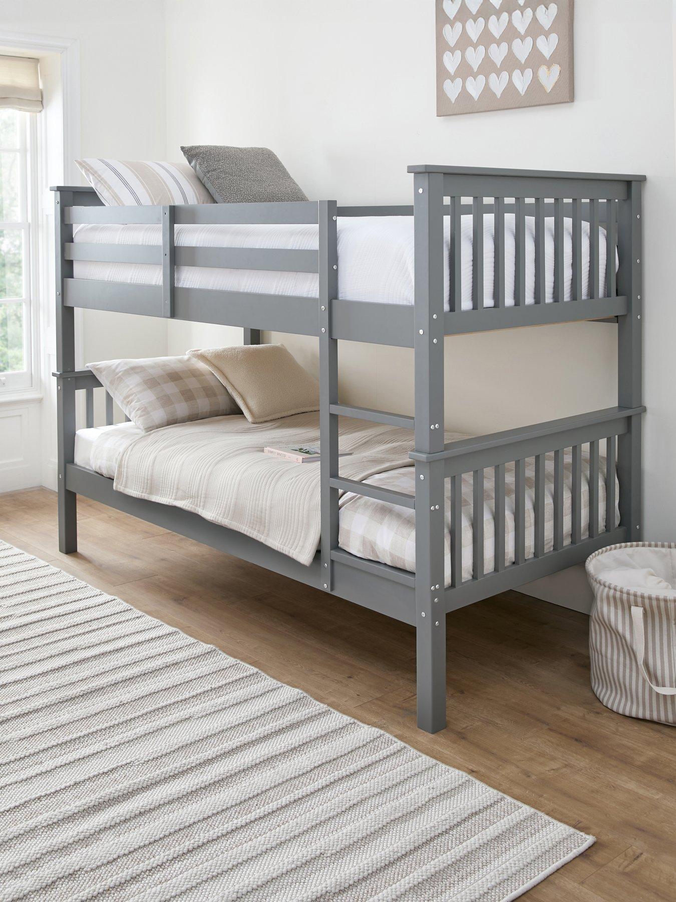 Very Home Novara Bunk Bed with Mattress Options (Buy  &  SAVE!) - Grey - FSC® Certified