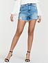 image of michelle-keegan-core-ripped-denim-shorts-blue-wash