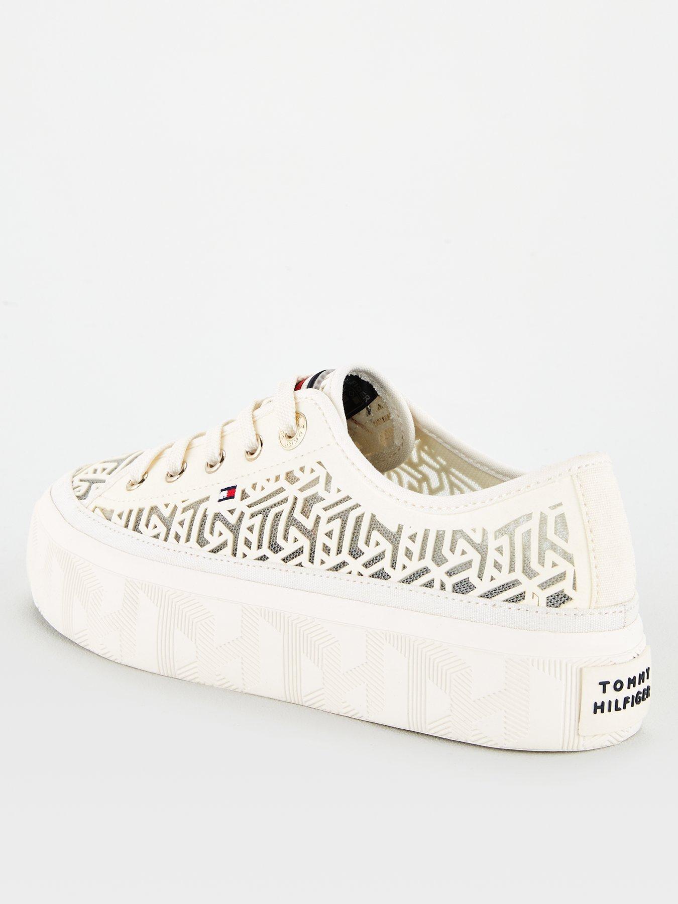 tommy hilfiger monogram flatform trainers