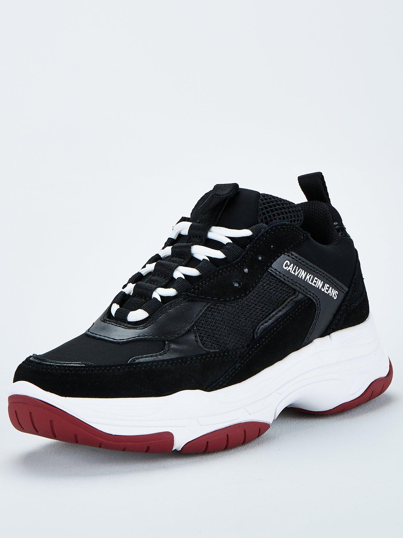 calvin klein jeans white trainers