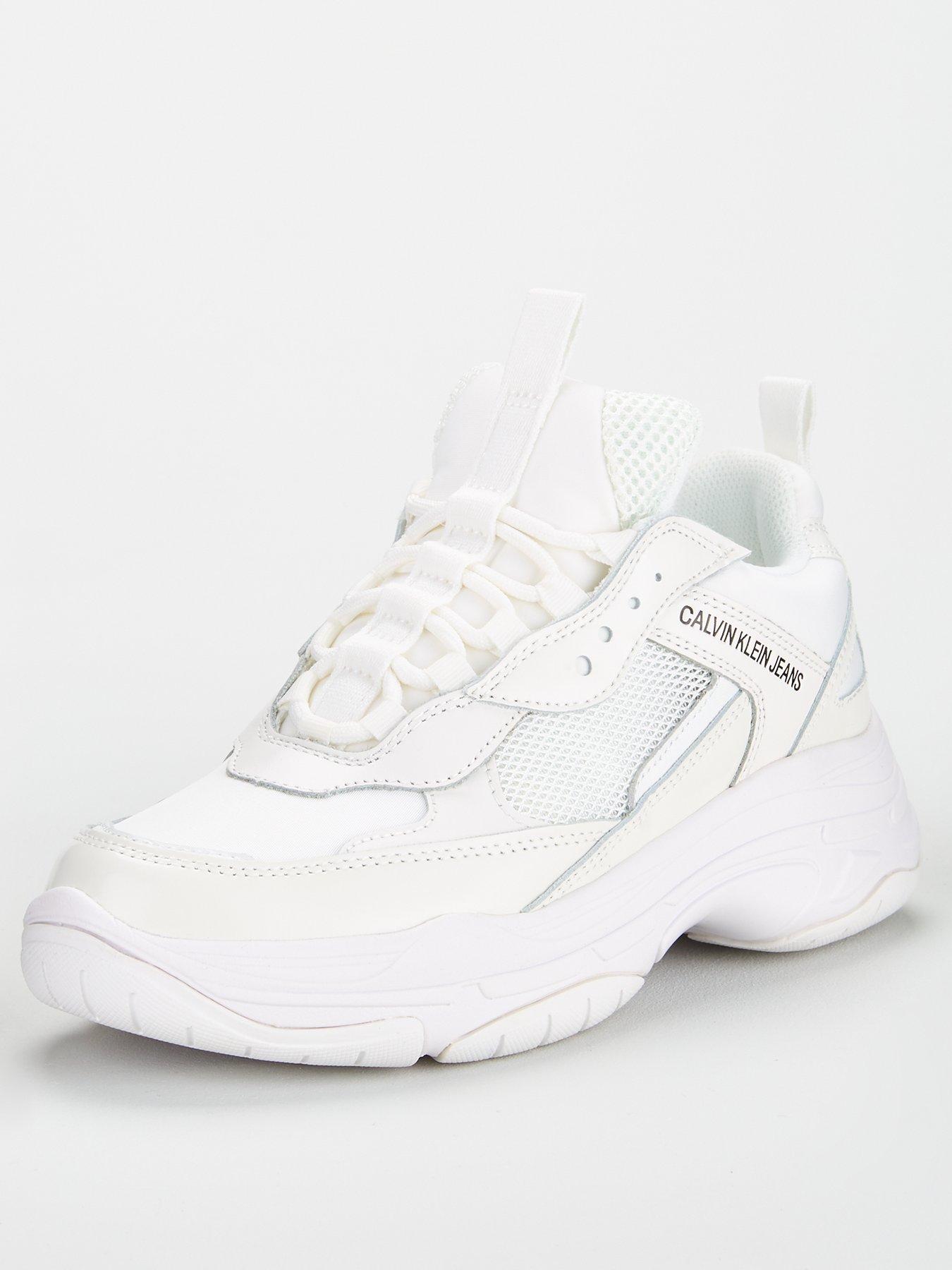 calvin klein maya white chunky trainers