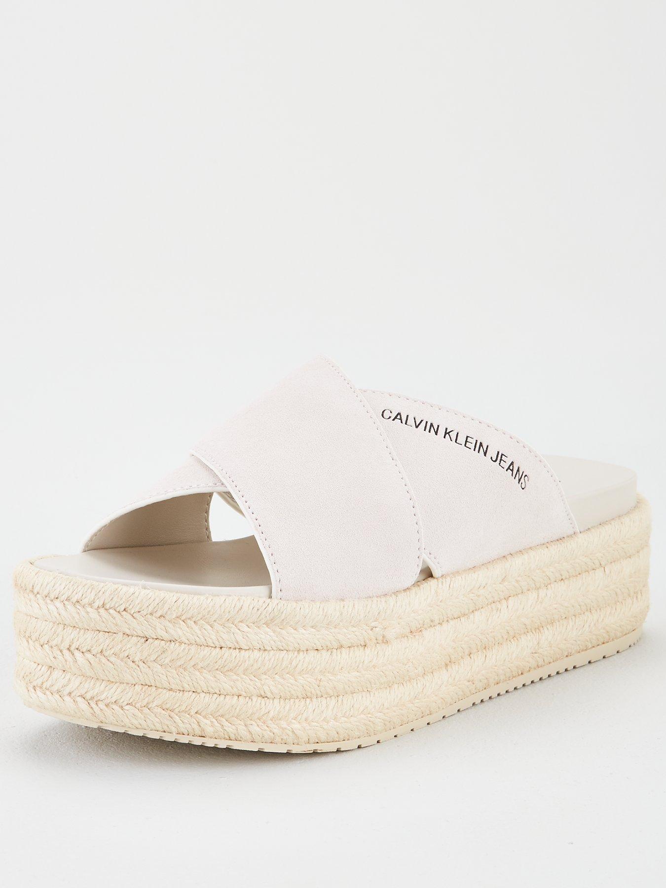 calvin klein espadrilles white