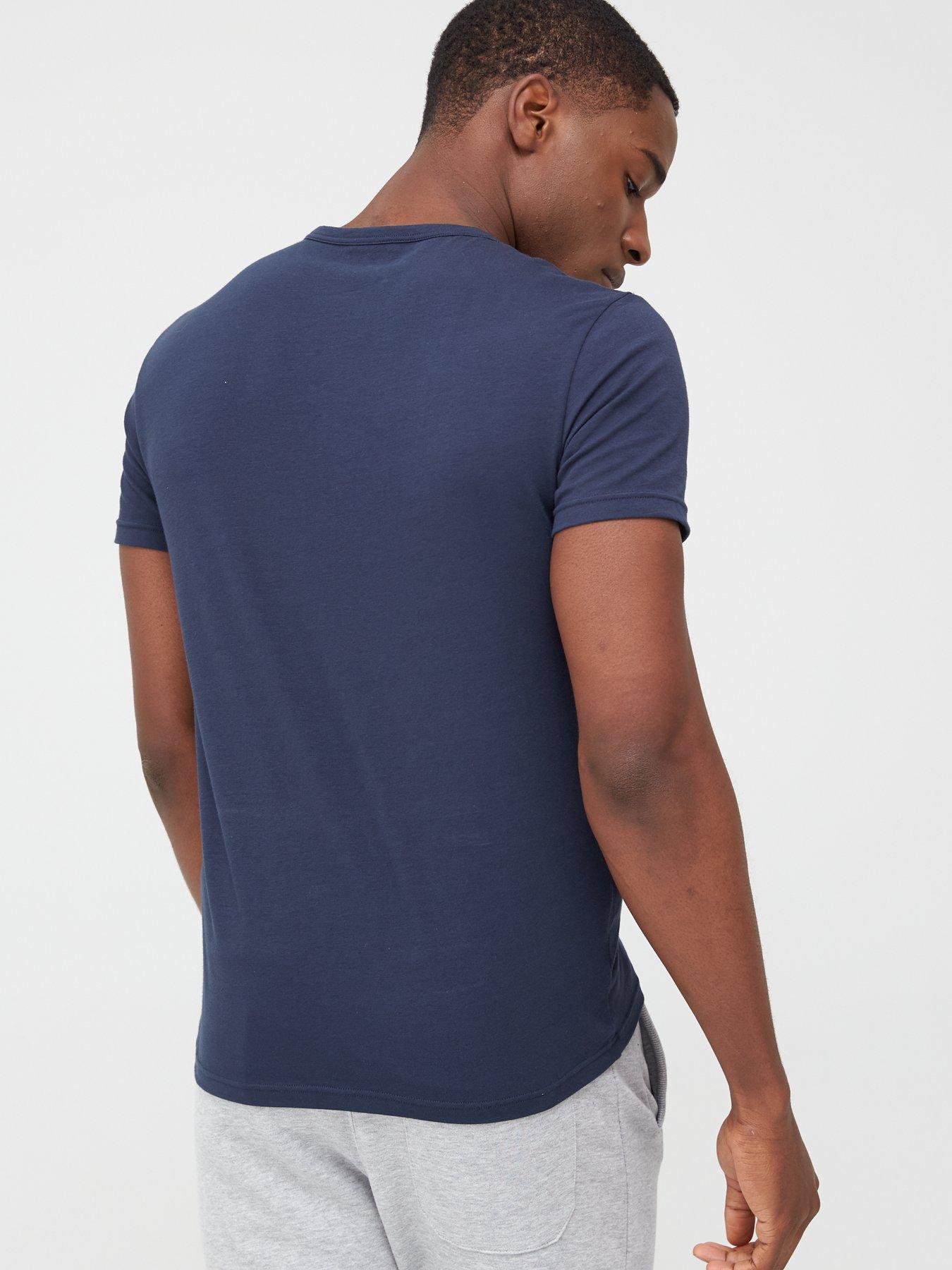 Image 3 of 5 of Emporio Armani Bodywear Pure Cotton Stretch Slim Fit T-Shirt (2 Pack) - White/Navy