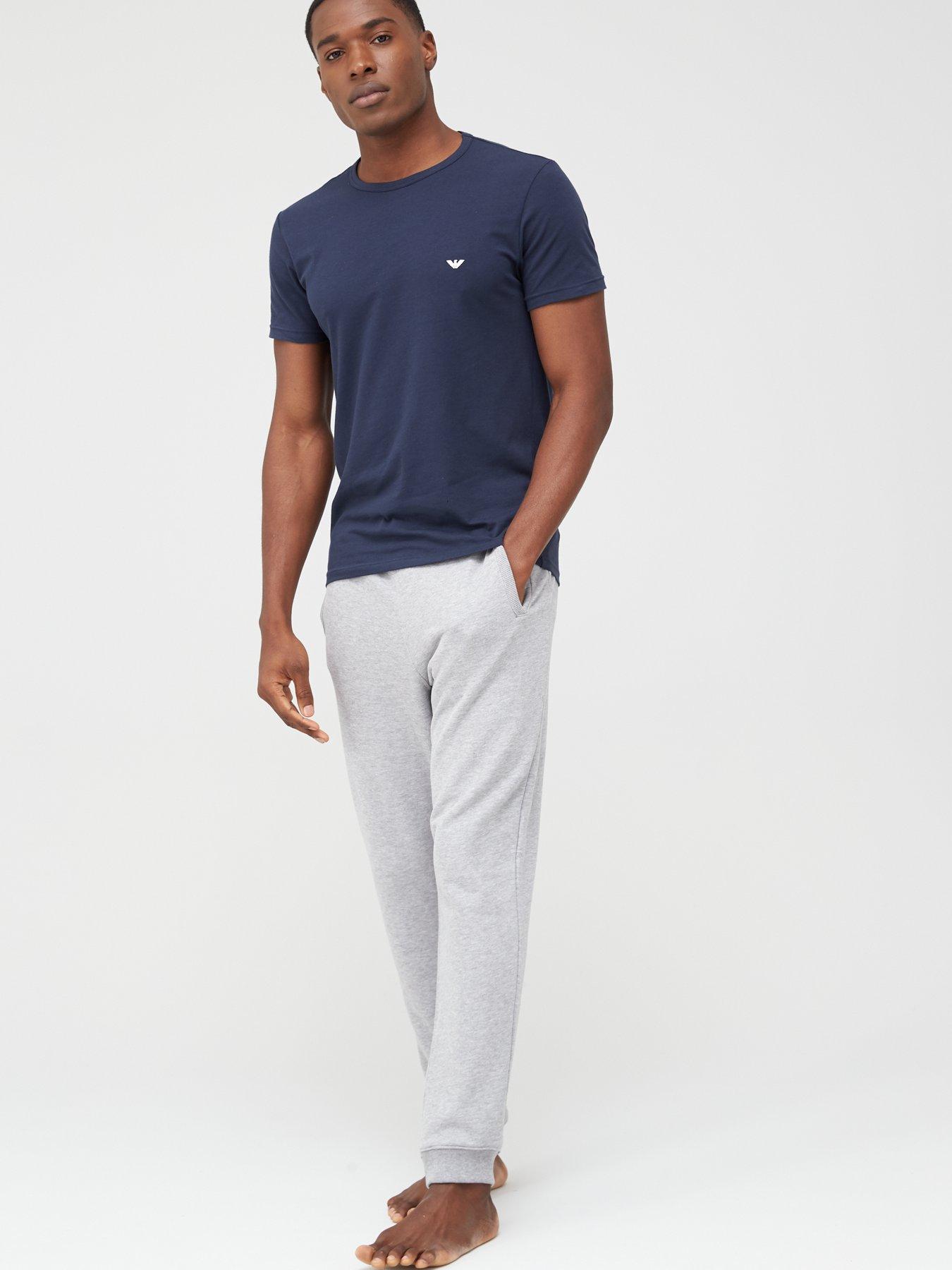 Image 4 of 5 of Emporio Armani Bodywear Pure Cotton Stretch Slim Fit T-Shirt (2 Pack) - White/Navy
