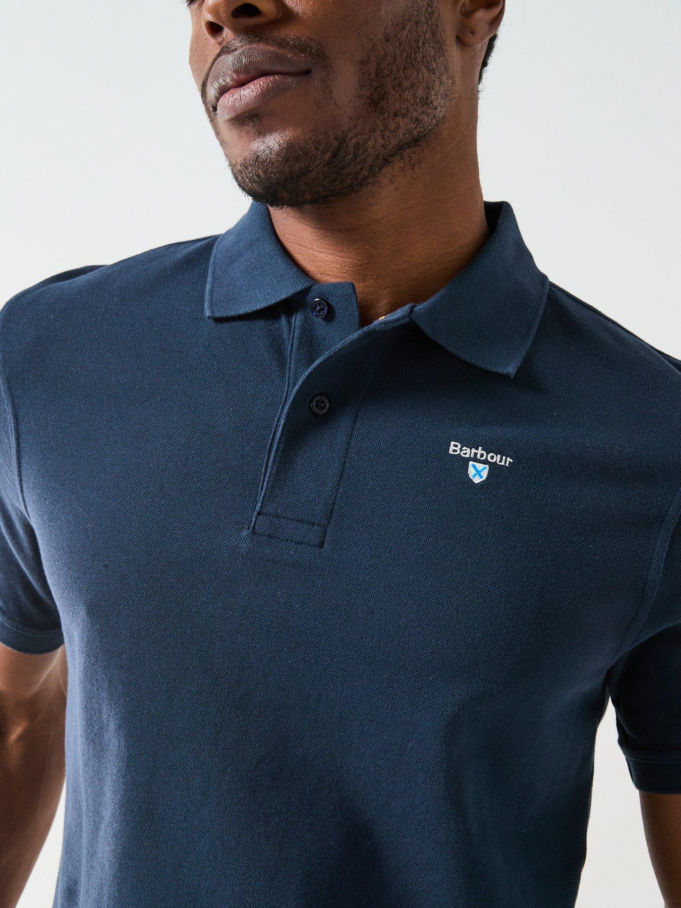 Barbour Sports Tailored Fit Polo Shirt - Navy | Very.co.uk