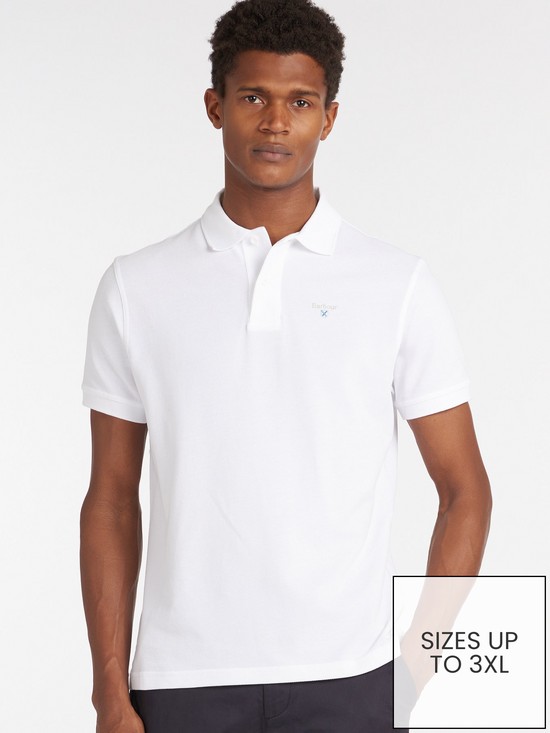 front image of barbour-sports-polo-white
