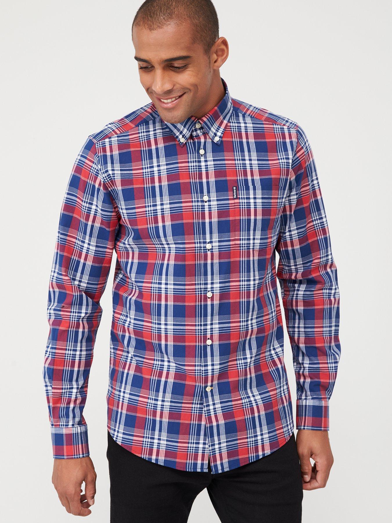 barbour red check shirt