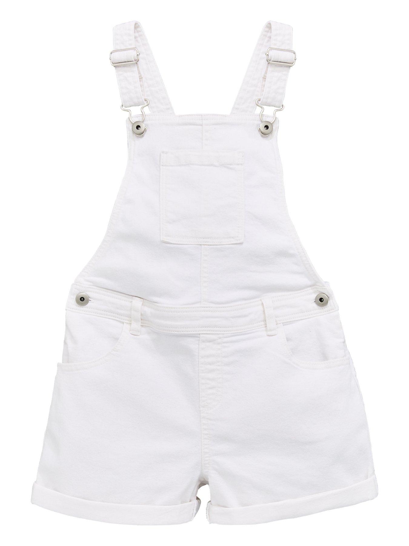 white denim dungarees