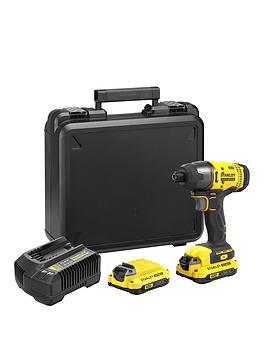 Product photograph of Stanley Fatmax Sfmcf800c2k-gb 18v Lithium Ion Cordless Impact Driver With 2x 1 5ah Batteries Kit Box from very.co.uk