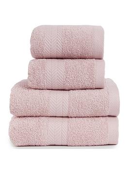 Product photograph of Everyday 4-piece 100 Cotton 450 Gsm Quick Dry Towel Bale - Blush from very.co.uk