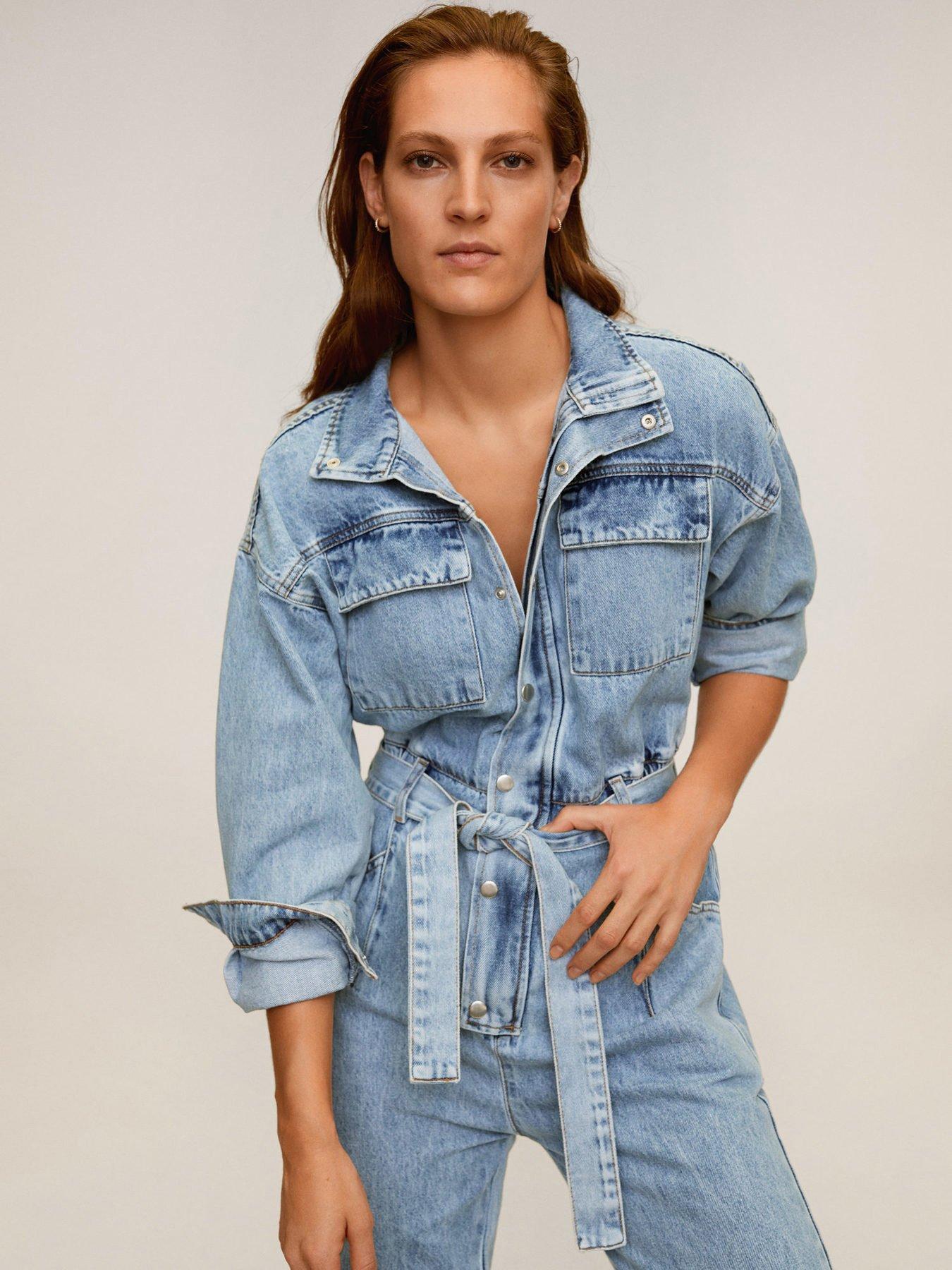mango denim boiler suit