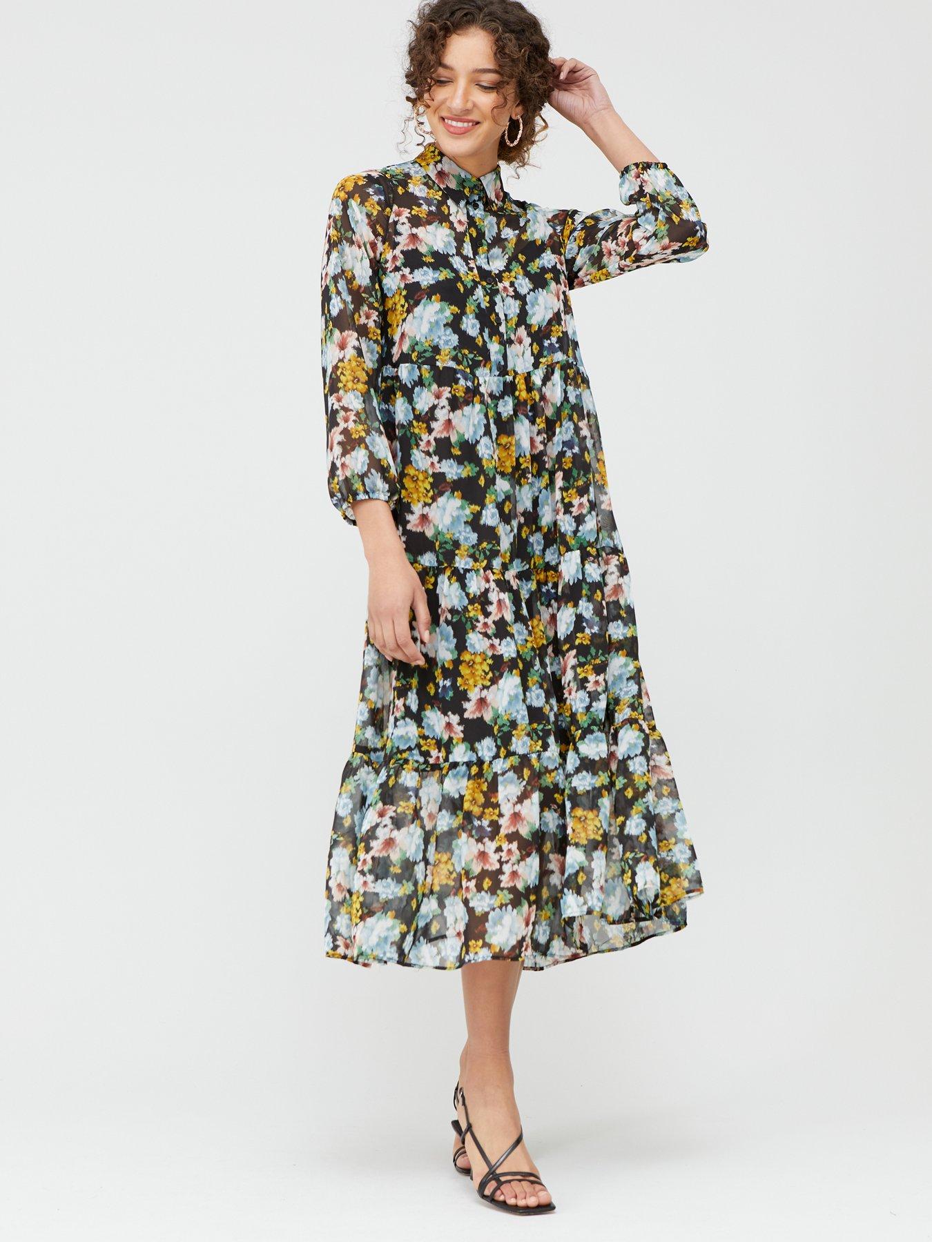 mango midi floral dress