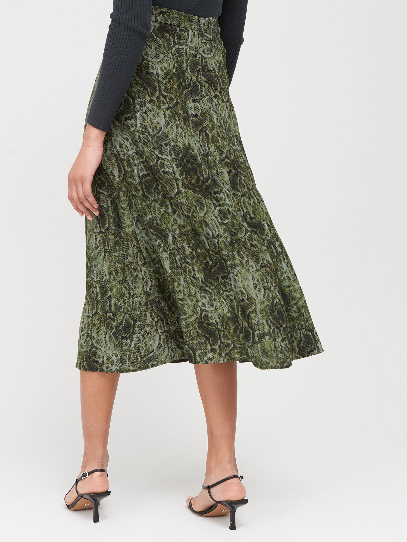 mango snake print midi skirt