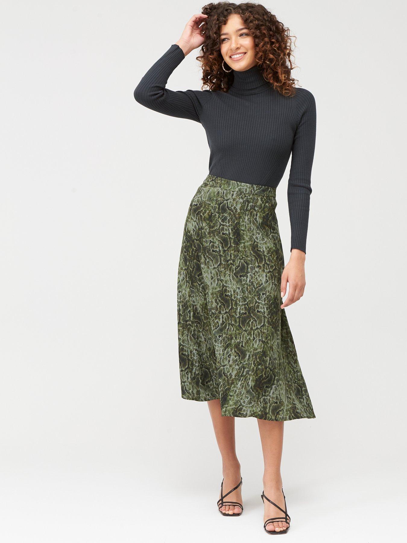 mango snake print skirt