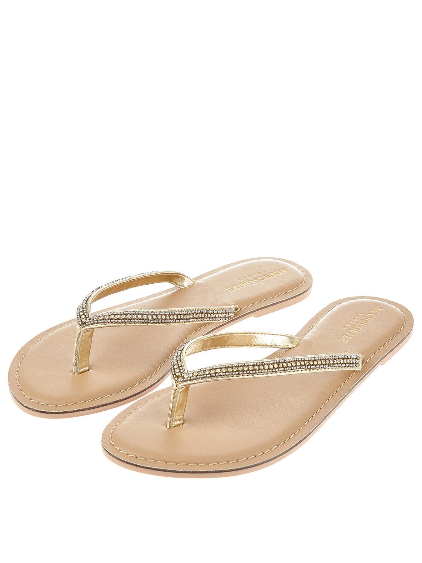 silver flip flops uk
