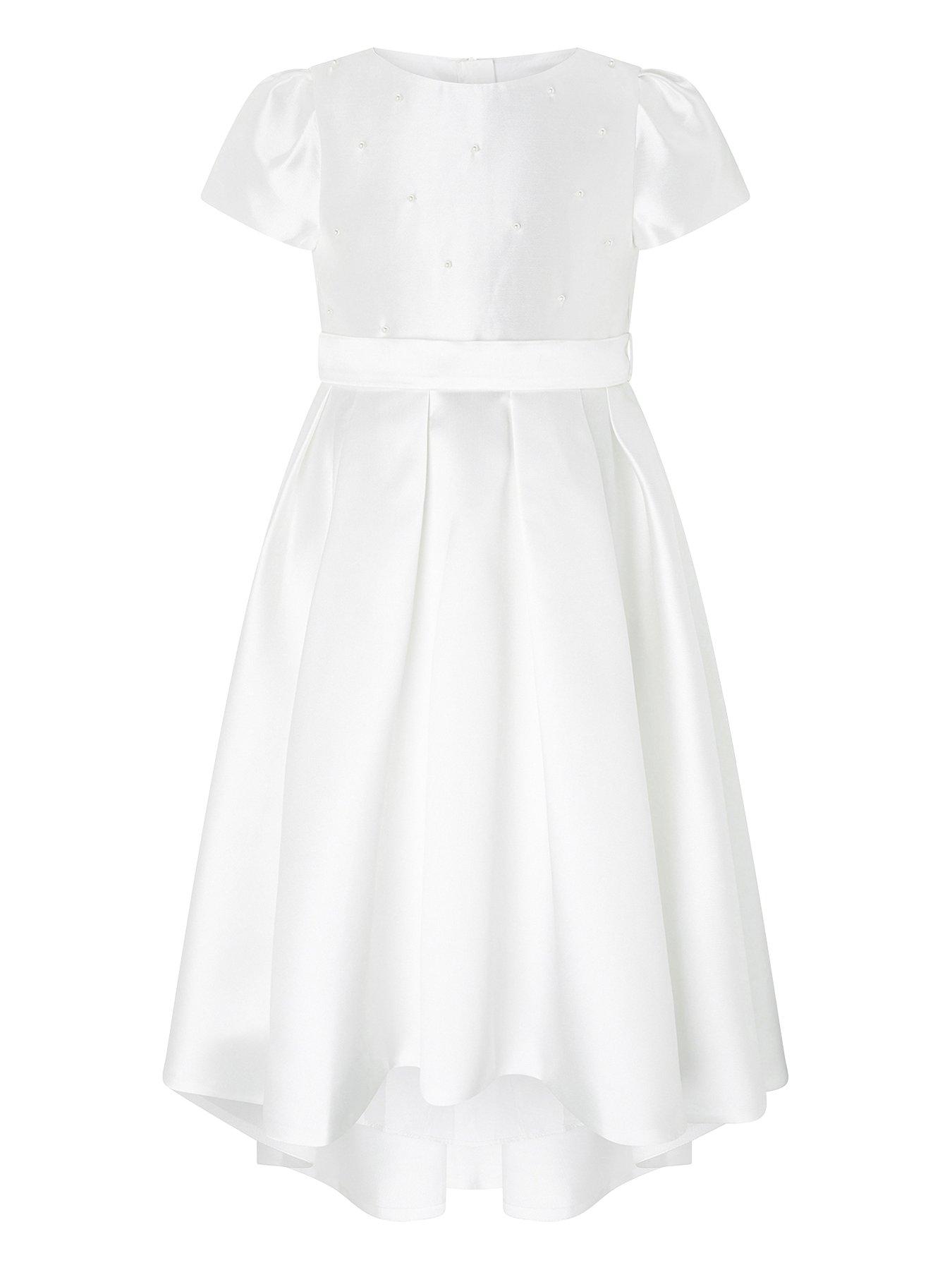 Kids Girls Henrietta Pearl Embellished Dress - White
