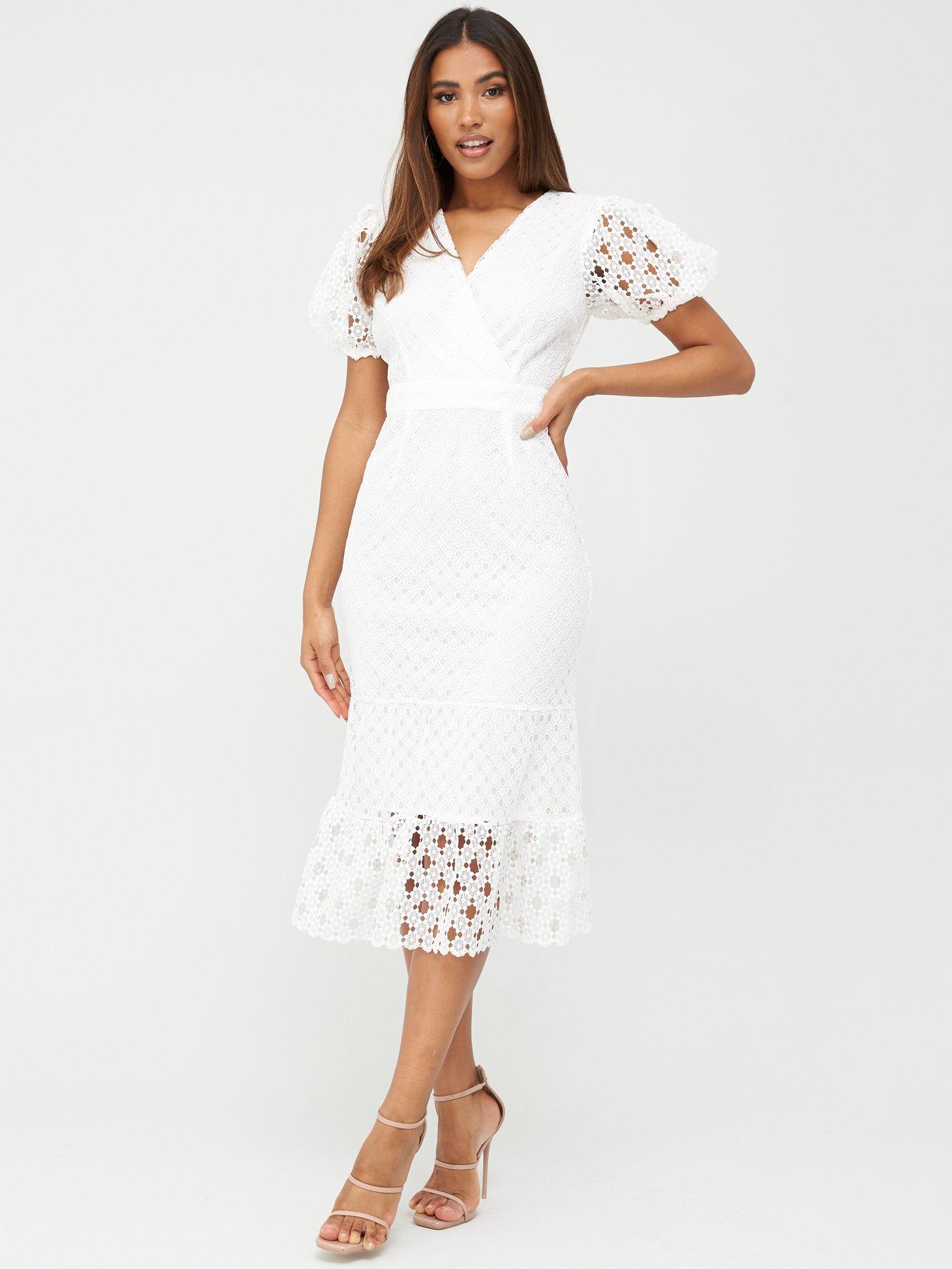 fluted midi dress