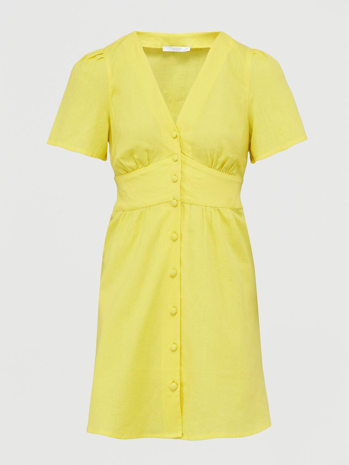 yellow linen dress uk