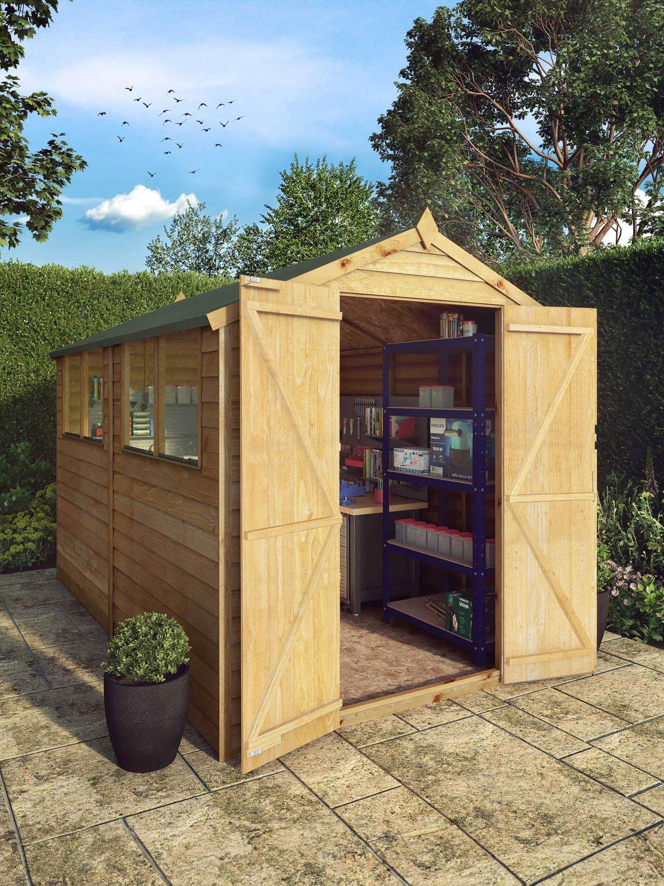 Product photograph of Mercia 10x6 Value Overlap Dip Treated Apex Shed - Fsc Reg Certified from very.co.uk