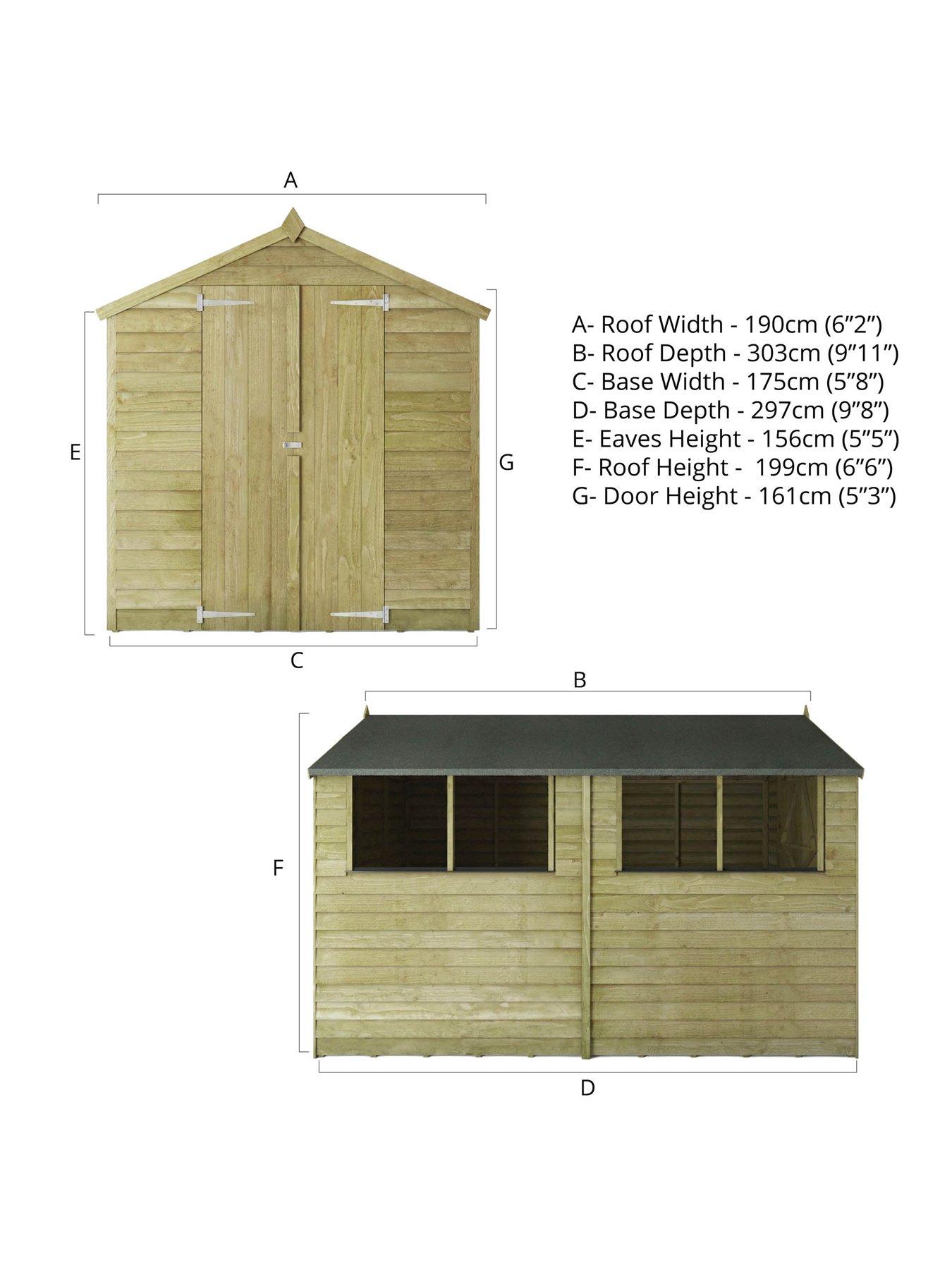 Image 5 of 6 of MERCIA 10X6 Value Overlap Dip Treated Apex Shed&nbsp;- FSC&reg; Certified