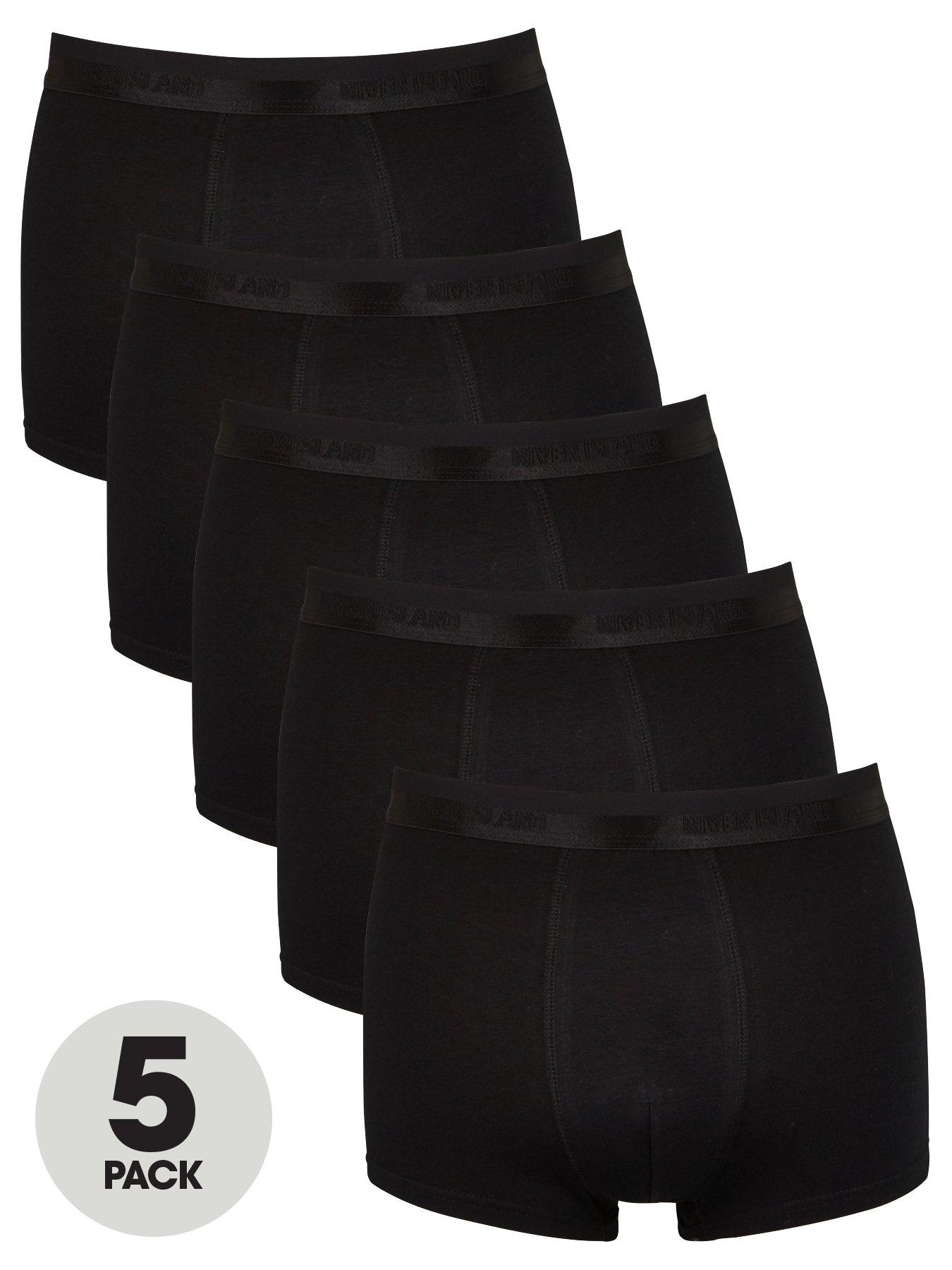 River Island Black Waistband Hipster Boxer Shorts Black very.co.uk