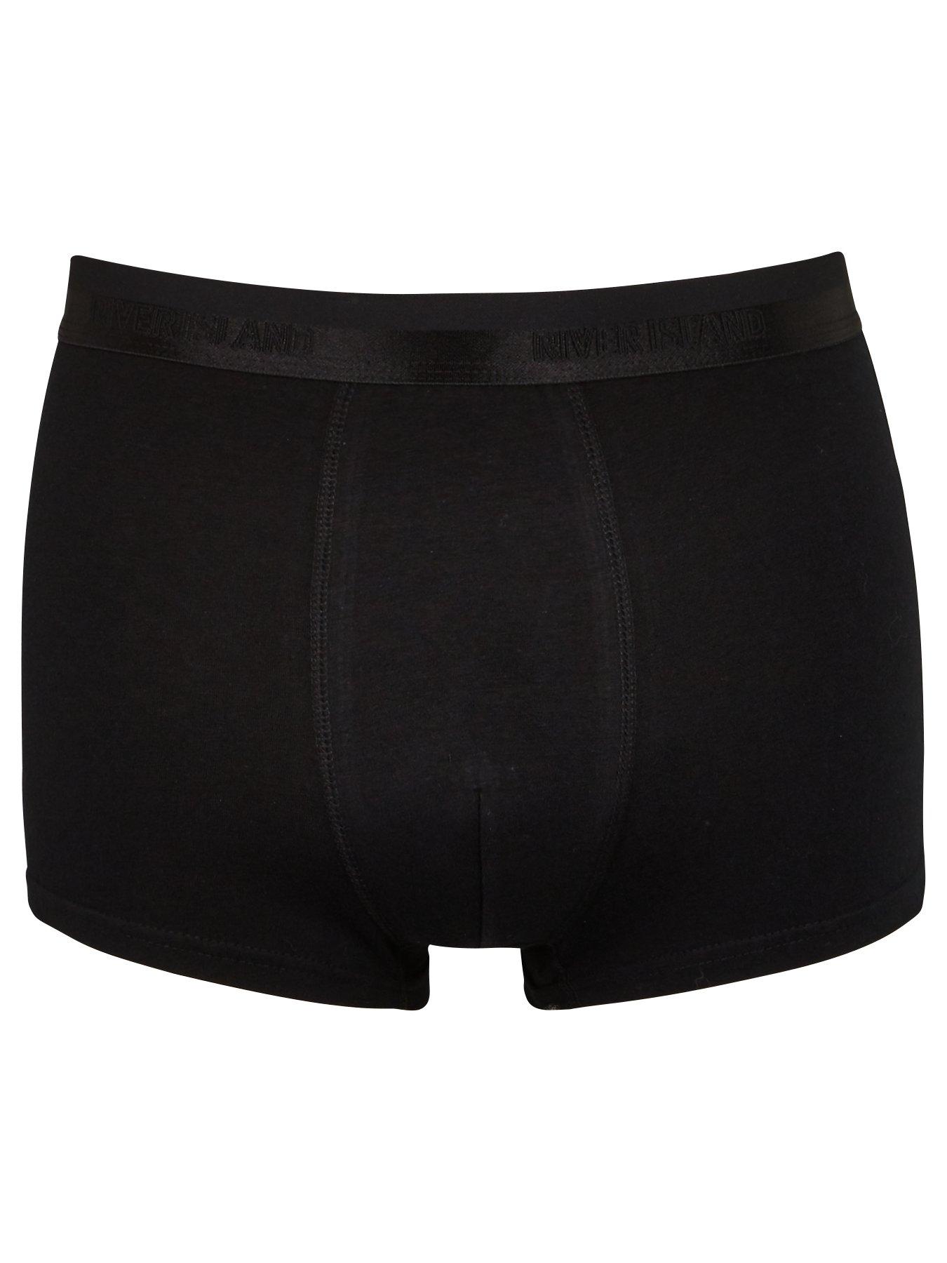 River Island Black Waistband Hipster Boxer Shorts Black very.co.uk
