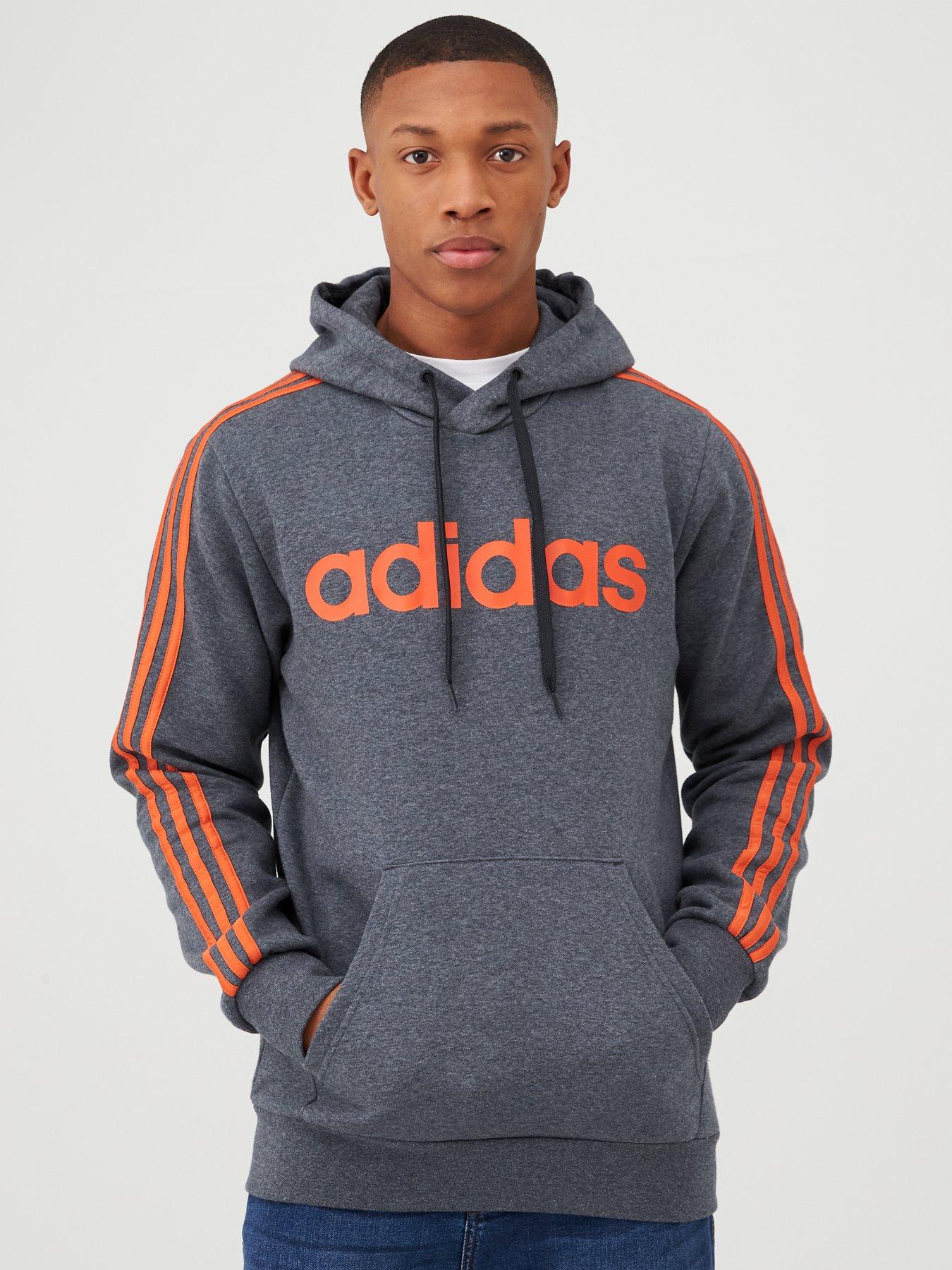 adidas grey and orange hoodie