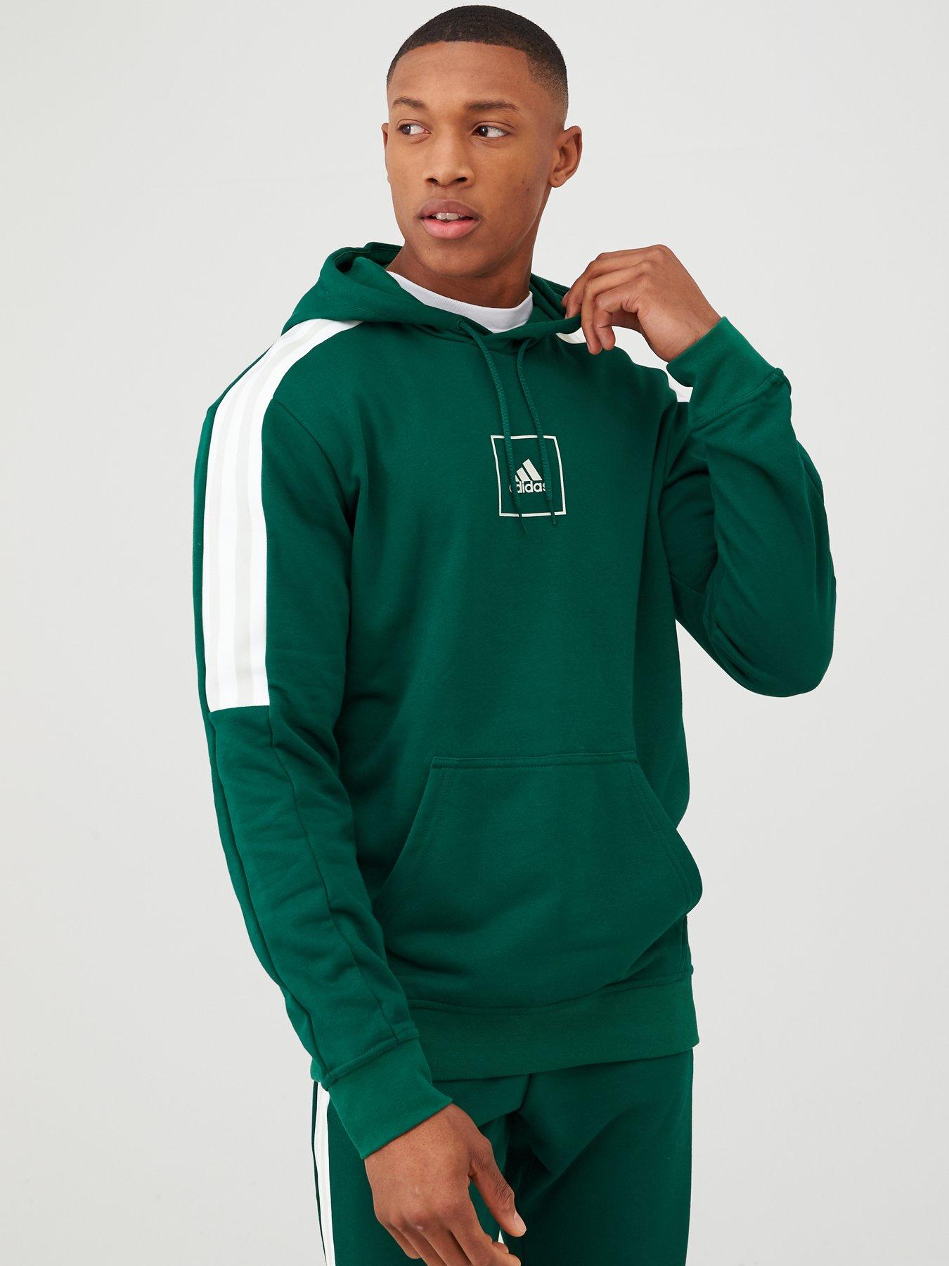 adidas tape hoodie green